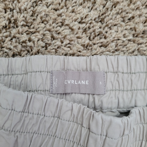 Everlane Easy Pant Pants Trousers Khaki Beige Cotton Elastic Waist Size 6 - Picture 3 of 6